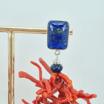 Koraal - Zilver - Oorbellen - CORALLO MEDITERRANEO, Antiek en Kunst