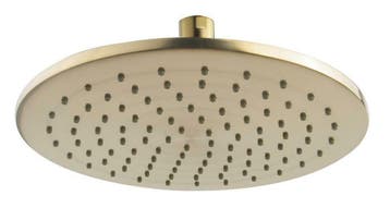 Caral hoofddouche rond 25 x 0,8 cm geborsteld messing, Ophalen of Verzenden