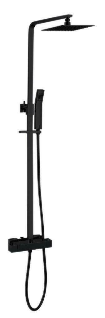 Vierkante thermostatische regendouche-opbouwset Mat Zwart, Huis en Inrichting, Ophalen of Verzenden, Nieuw