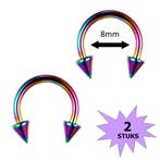Fako Bijoux - Circular Barbell Piercing - Hoefijzer Spike -, Verzenden, Nieuw
