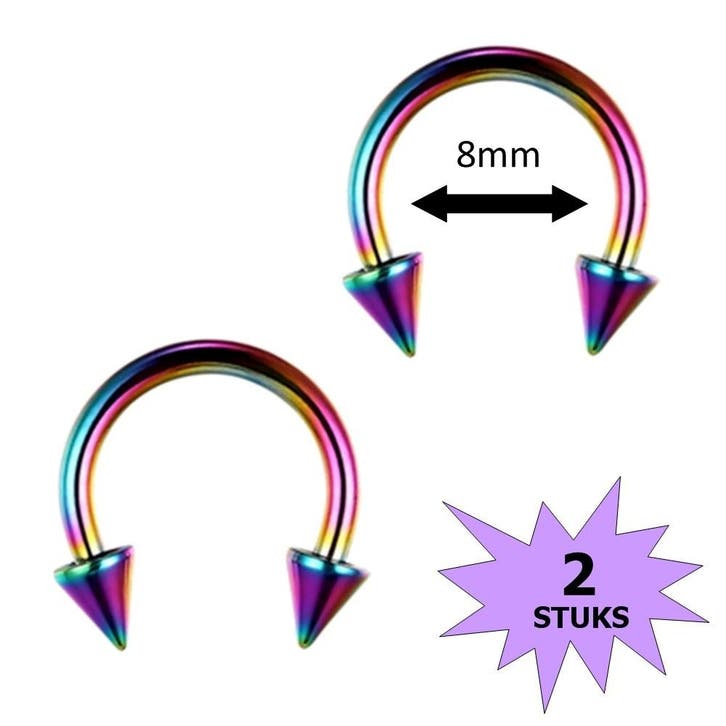 Fako Bijoux - Circular Barbell Piercing - Hoefijzer Spike -, Bijoux, Sacs & Beauté, Piercings, Envoi