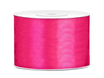 Satijn Lint Fuchsia 50mm 25m, Verzenden, Nieuw