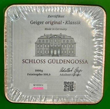 1 kilogram - Koper .999 - Geiger Edelmetalle, Germany -