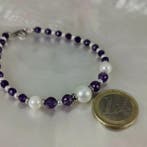 Armband Zilver Parel - Parel - SSP-Akoya 3-9MM Amethisten, Nieuw