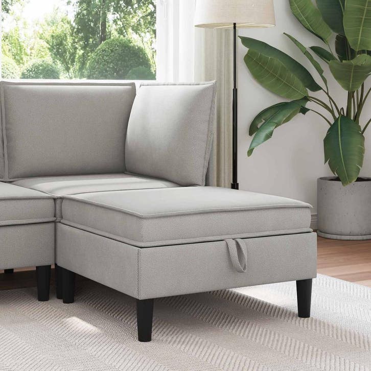 vidaXL Sofa Kruk met Opbergruimte Lichtgrijs Fluweel, Maison & Meubles, Canapés | Salons, Envoi