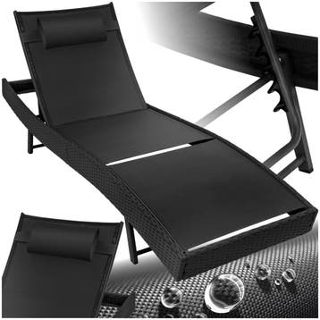 Wicker ligbed Moana - zwart, Tuin en Terras, Verzenden, Nieuw
