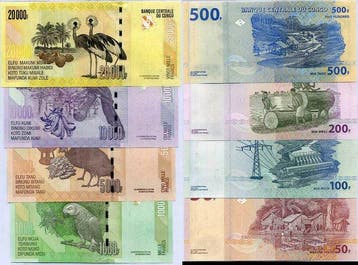 Congo, République Démocratique (Kinshasa). - 8 Banknotes