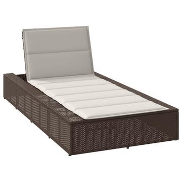 vidaXL Ligbed met zwevend kussen poly rattan bruin, Tuin en Terras, Verzenden, Nieuw