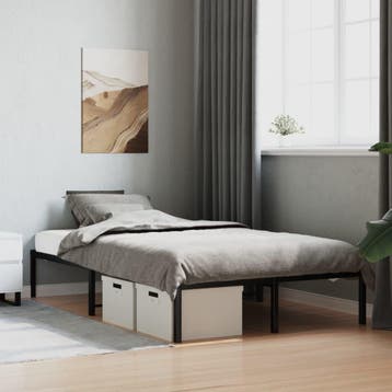 vidaXL Bedframe metaal zwart 120x200 cm, Verzenden