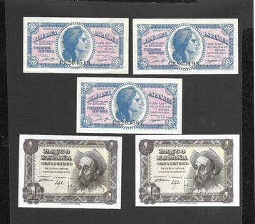 Spanje. - 15 Banknotes - various dates (Zonder minimumprijs)