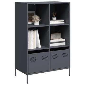 vidaXL Hoge kast 68x39x103,5 cm staal antracietkleurig, Verzenden, Nieuw