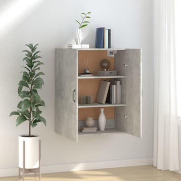 vidaXL Hangkast 69,5x34x90 cm bewerkt hout betongrijs, Verzenden, Nieuw
