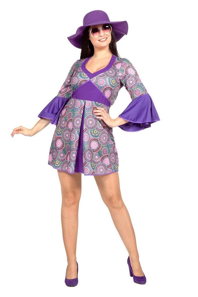 Hippie Jurk Paars, Kleding | Dames, Carnavalskleding en Feestkleding, Nieuw, Verzenden