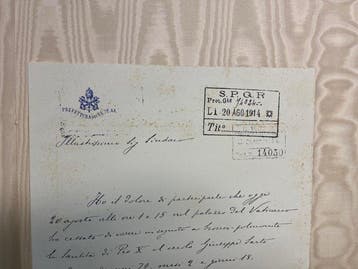 Fac-similé - Pape Pie X - Acte de décès - 20 août 1914 -