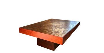 W.Sadeghi - Salontafel - brons koper massief hout