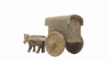 Oud-Chinees, Han-dynastie Terracotta Een grote, geschilderde