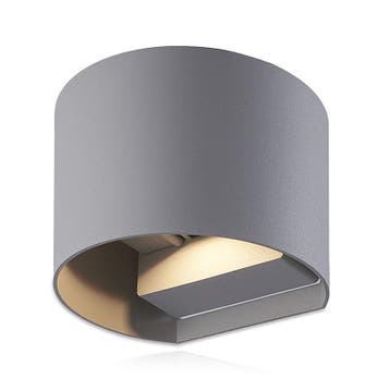 Wandlamp - thebe - rond - grijs - 6w - dimbaar, Verzenden