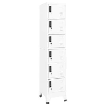 vidaXL Lockerkast 38x40x180 cm staal wit, Verzenden