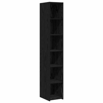 vidaXL Highboard Zwart eiken 30 x 41 x 185 cm Bewerkt hout, Verzenden