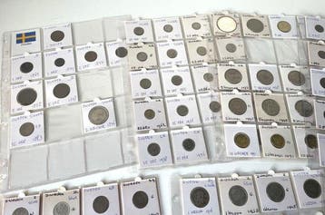 Zweden. In totaal 190 munten, waarvan 38 zilver. 1718-2000