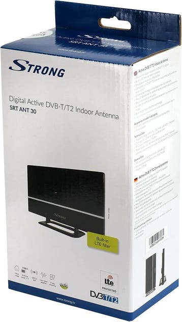 Strong SRT 30 DVB-T2 binnen antenne met voeding en kabel, Ophalen of Verzenden, Nieuw