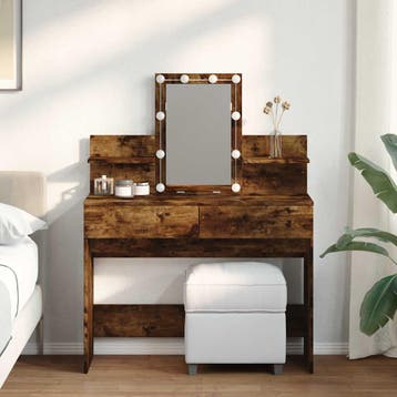 vidaXL Kaptafel met LED 100x40x130 cm gerookt eikenkleurig, Verzenden