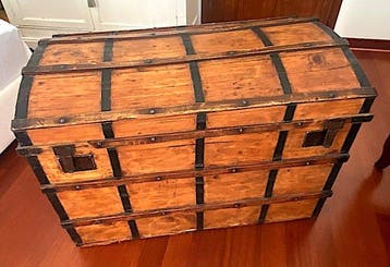 Opbergkoffer - hard hout - Reisantiek