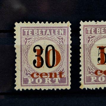 Suriname 1911 - Portzegels Hulpuitgifte met rode overdruk -, Gestempeld