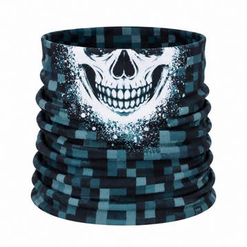 Haarband Multifunctioneel 45x25cm - Schedelprint - Grijs, Nieuw
