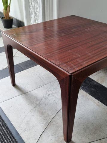 Tafel - Hout - Mid-Century bijzettafel – vierkante houten