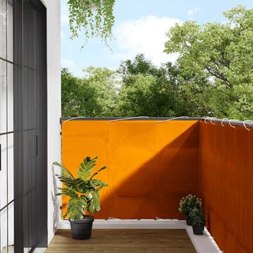 vidaXL Balkonscherm Oranje 120x800 cm 100% Polyester Oxford, Verzenden, Nieuw