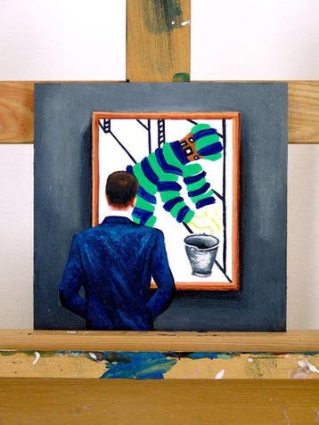 Gerard Boersma (1976) - Man Met Emmer (painting of a man