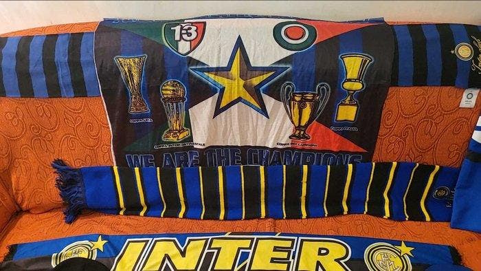 Inter Milan - Drapeau/fanion, Écharpe, Casques avec effigie-, Collections, Collections Autre