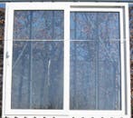 pvc schuifraam , schuifdeur , pui 224 x 212 wit / antraciet, Kunststof, Nieuw, Ophalen of Verzenden, 150 tot 225 cm