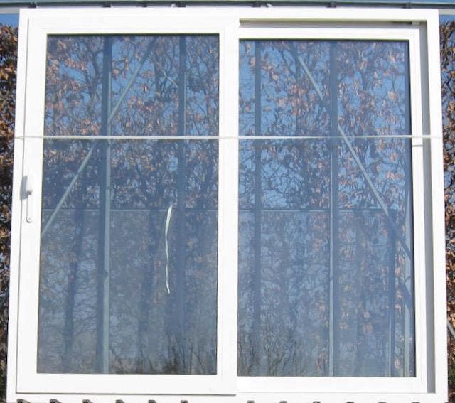 pvc schuifraam , schuifdeur , pui 224 x 212 wit / antraciet, Doe-het-zelf en Bouw, Raamkozijnen en Schuifdeuren, Inclusief glas