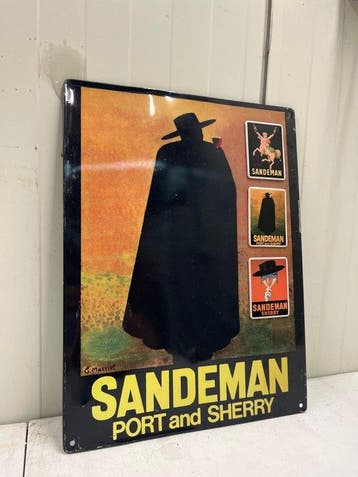 Sandeman Port and Sherry – Emaille Reclamebord – Vintage