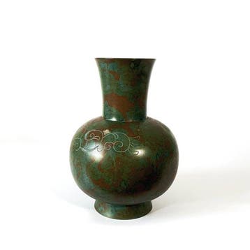 Vaas - Koper - Japan - Karakusa-bronzenvaas - Hun, Antiek en Kunst