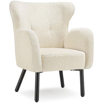 Fauteuil Vänersborg, dik gestoffeerd, met bouclé-bekleding, Huis en Inrichting, Verzenden, Nieuw