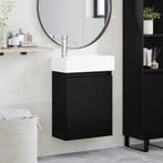 vidaXL Badkamermeubel met kraan Zwart 45,5 x 22,5 x 84 cm, Huis en Inrichting, Verzenden, Nieuw