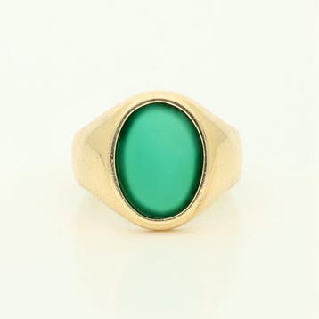 Ring - 18 karaat Geel goud - Chrysopraas, Nieuw