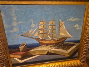 École espagnole (XX) - Bodegón marinero, Antiek en Kunst