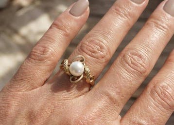 Ring - 18 karaat Geel goud Parel