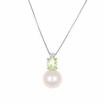 Zonder minimumprijs - Ketting met hanger - 18 karaat Witgoud
