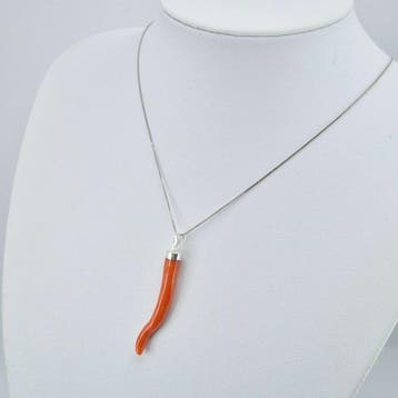 Koraal - Zilver, Zonder voorbehoud - Ketting met hanger -