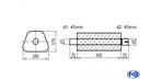 FOX Uni-geluiddemper trapezium met mof - verwerking 711 245x, Verzenden