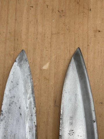 5 Vintage Japanese Deba Knives – Kikuichimonji, Munetan,