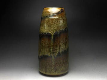 Vaas - Arita Ware goud-bruin glazuur bloemenvaas van Katoji, Antiek en Kunst