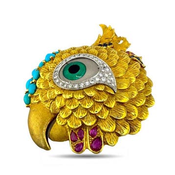 Broche - 18 carats Or jaune, Broche exclusive en or jaune 18