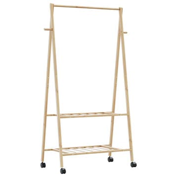 vidaXL Kledingrek met schappen en wielen 96x45,5x155,5 cm, Verzenden