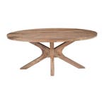 Mangohouten Eettafel Sun Ovaal 180x100 cm Houten onderstel, Verzenden, Nieuw, Industriële meubels, Ovaal